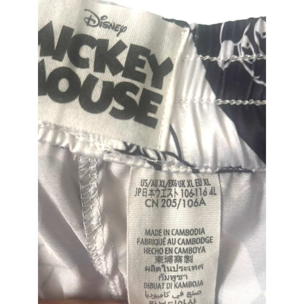 Disney Mickey Mouse Pajama Pants Womens XL Black White Harlequin‎ Diamond Print - Picture 4 of 7